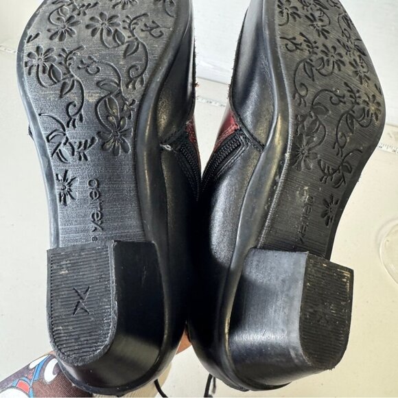 Aetrex Lagenlook Colorblock Leather Arch Support Comfort Ankle Boots Size 9M - Picture 9 of 13